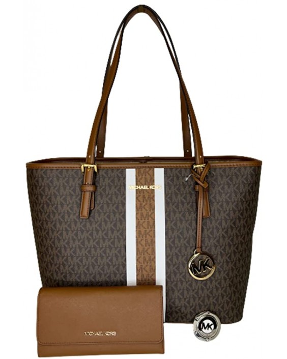 Michael Kors Jet Set Travel MD Carryall Tote bundled with Michael Kors Jet Set Travel Large Trifold