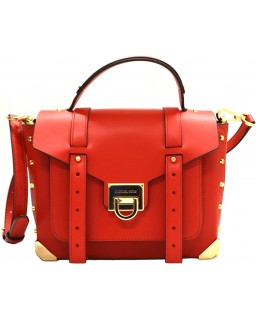 Kabelka Michael Kors Manhattan Medium Top Handle School Satchel - Bright Red