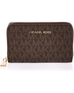 Kabelka Michael Kors Jet Set Small Zip Around Card Case Brown/Acorn One Size