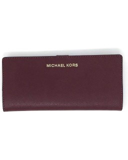 Michael Kors Jet Set Travel Flat Slim Bifold Saffiano Kožená (Merlot)