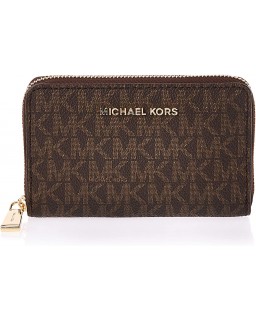 Kabelka Michael Kors Jet Set Small Zip Around Card Case Brown/Acorn One Size