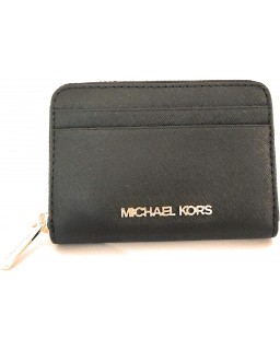 Michael Kors Jet Set Black Kožená 12 x 8 x 2.5 cm