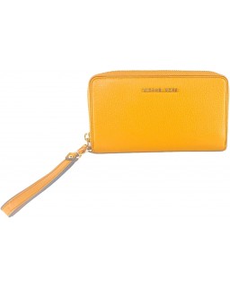 Kabelka Michael Kors Jet Set Travel Large Flat Multifunction Phone Case Kožená Wristlet - Marigold