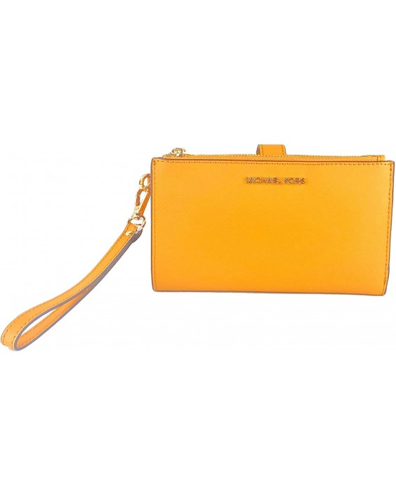 Michael Kors Large Jet Set Travel Phone Case Double Zip Kožená Wristlet in Marigold (Marigold)