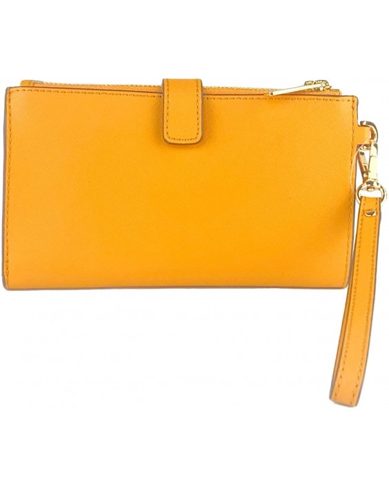 Michael Kors Large Jet Set Travel Phone Case Double Zip Kožená Wristlet in Marigold (Marigold)