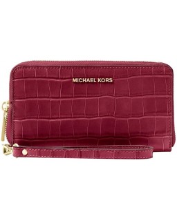 Michael Kors Large Flat Multifunction Embossed Kožená Phone Case/Wristlet