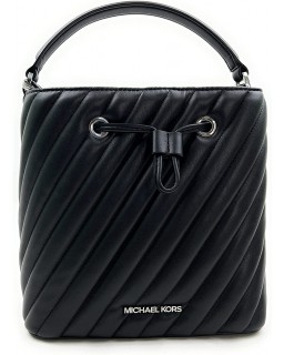 Kabelka Michael Kors Suri Medium Bucket Crossbody Quilted Vegan Faux Kožená (Black)