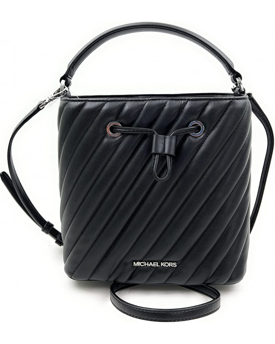 Kabelka Michael Kors Suri Medium Bucket Crossbody Quilted Vegan Faux Kožená (Black)