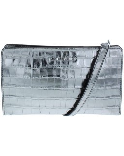 Kabelka Michael Kors Embossed Metallic Crossbody Silver Small