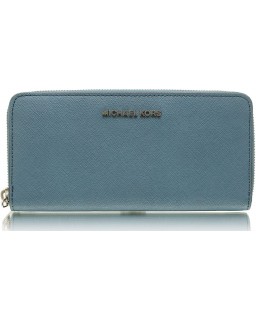 Michael Kors Jet Set Travel Kožená Zip Around Blue Small