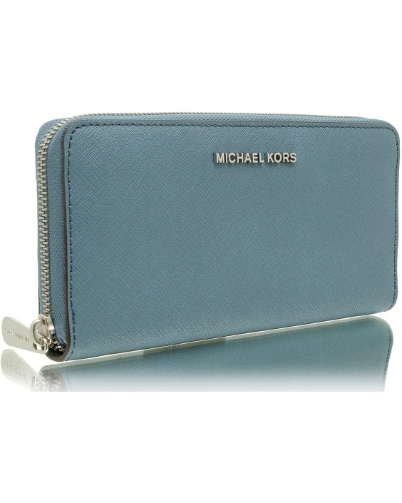 Michael Kors Jet Set Travel Kožená Zip Around Blue Small