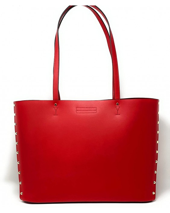 Kabelka Michael Kors Manhattan Large Kožená Tote Signature MK Logo In Flame (Red)