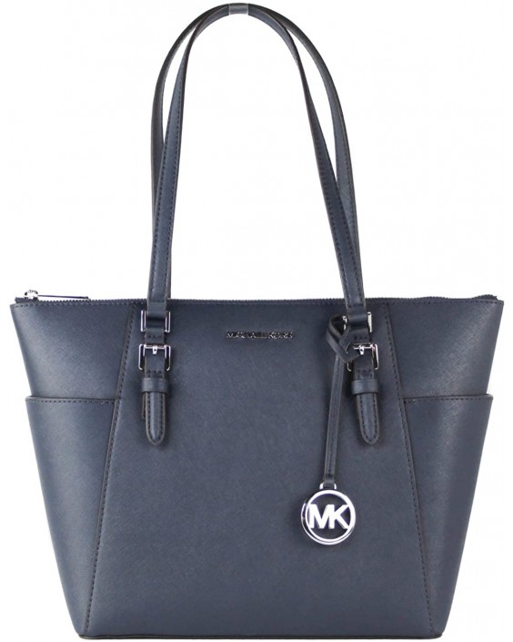 Kabelka Michael Kors Charlotte Large Top Zip Tote (Navy/Silver Hardware)