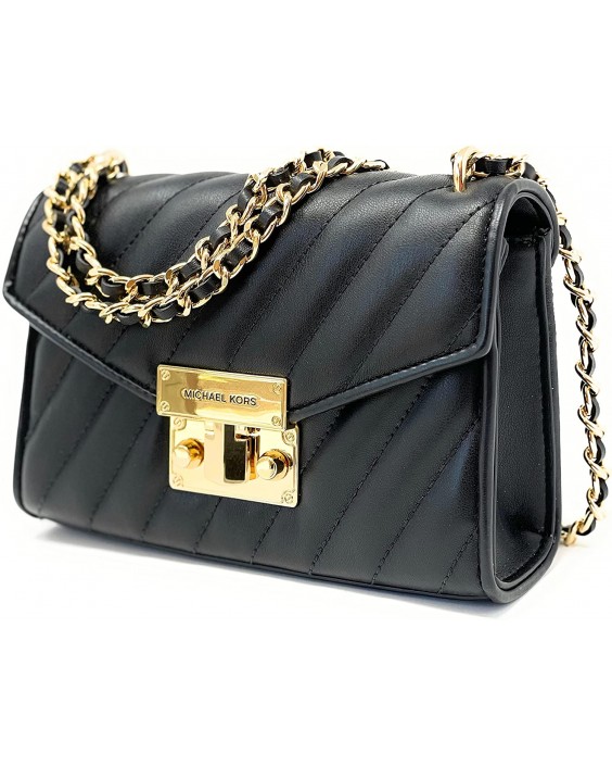 Kabelka Michael Kors Small Rose Quilted Kožená Flap Black