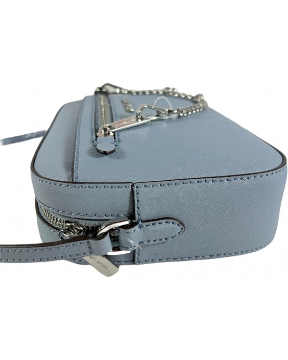 Kabelka MICHAEL KORS Jet Set Zip Chain Large Saffiano Pale Blue Kožená Crossbody