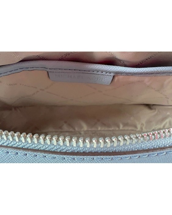 Kabelka MICHAEL KORS Jet Set Zip Chain Large Saffiano Pale Blue Kožená Crossbody