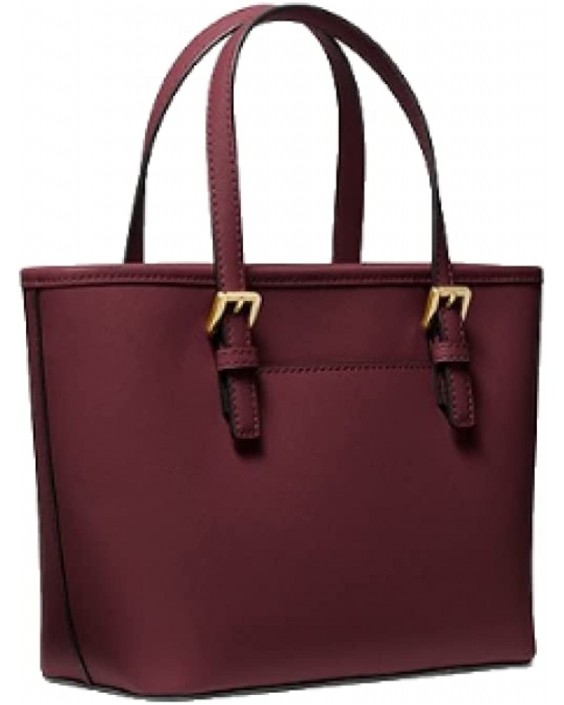 Kabelka Michael Kors 35S1G2GT7L Merlot With Gold Hardware Jet Set Travel Saffiano Kožená Top-Zip Tote