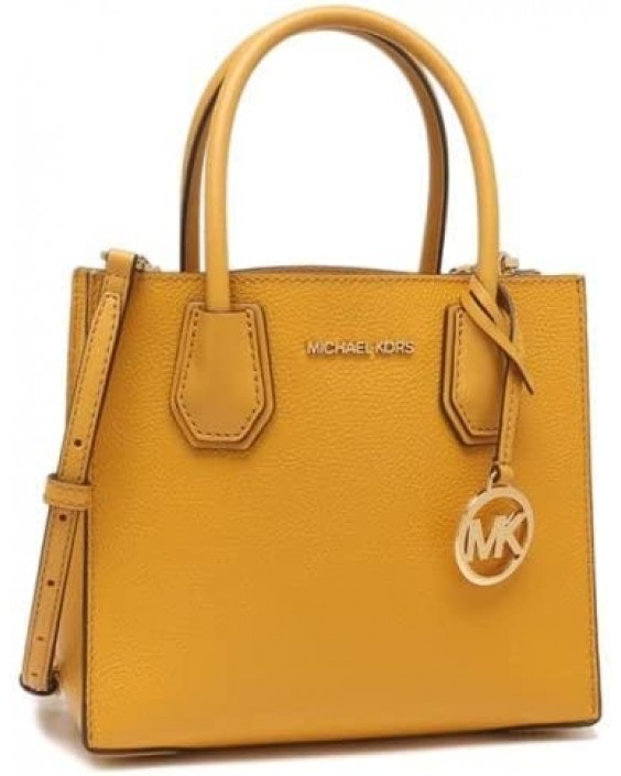 Kabelka Michael Kors Mercer Medium Gold MK Kožená Satchel Crossbody