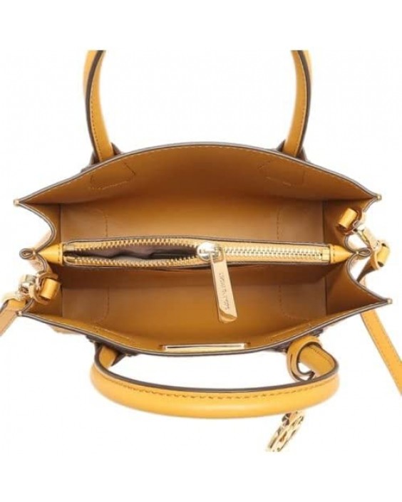 Kabelka Michael Kors Mercer Medium Gold MK Kožená Satchel Crossbody