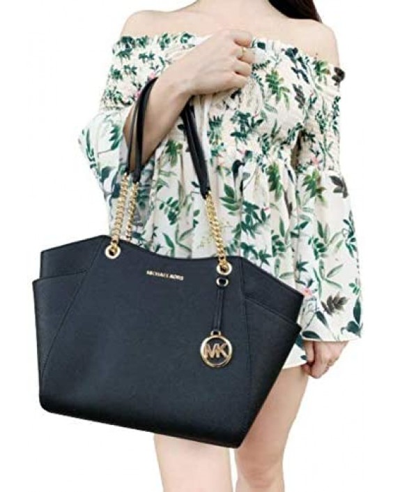 Kabelka Michael Kors Jet Set Travel Large Chain bundled with Michael Kors Purse Hook and Skinny Scarf