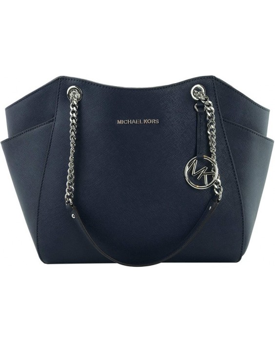 Kabelka Michael Kors Jet Set Travel Large Chain Navy Blue Kožená 35T5STVT3L-406