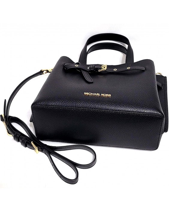 Kabelka Michael Kors Emilia Small Kožená Satchel Black Crossbody