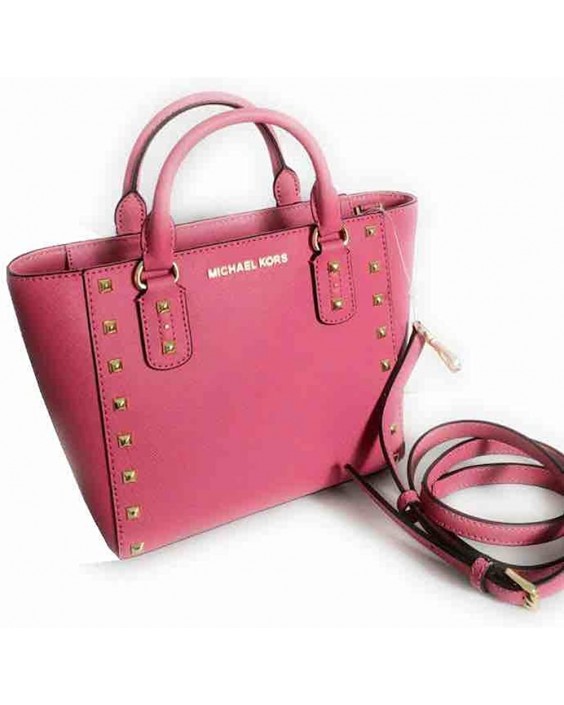 Kabelka Michael Kors Sandrine stud tulip small crossbody tophandle Kožená purse