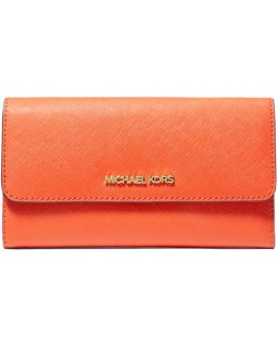 Michael Kors dámské`s Jet Set Travel Crossgrain Kožená Tri-Fold