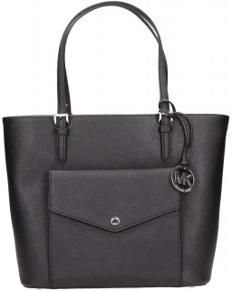 Kabelka Michael Kors Jet Set Multi Function Black Kožená Tote 35S6STTT3L001