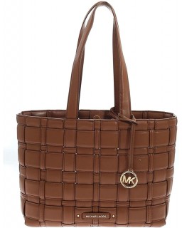 Kabelka Michael Kors Ivy Vegan Kožená Basketweave Tote Brown Medium