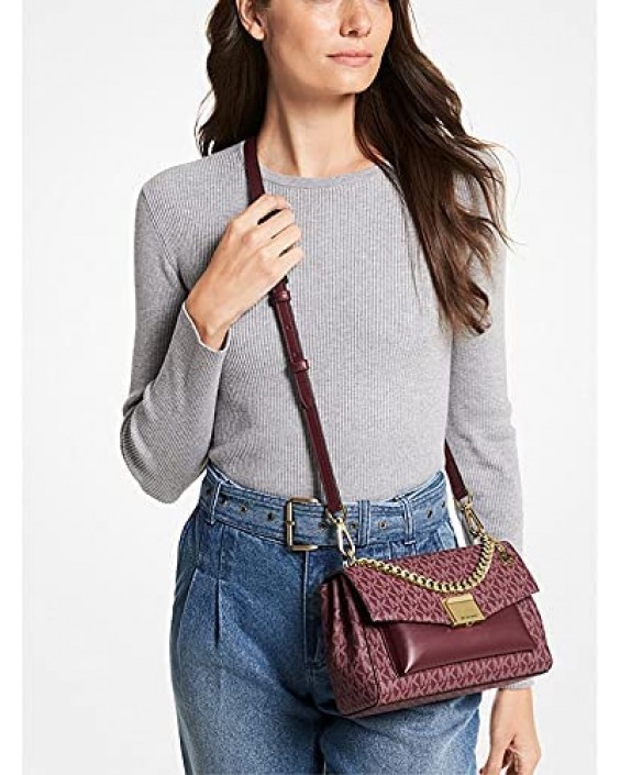 Kabelka MICHAEL KORS Lita Medium Two-Tone Logo Crossbody (merlot multi)