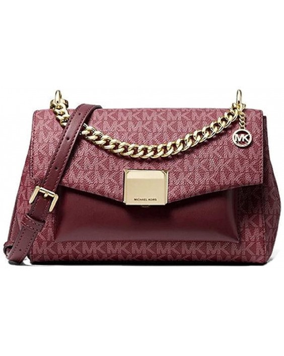 Kabelka MICHAEL KORS Lita Medium Two-Tone Logo Crossbody (merlot multi)