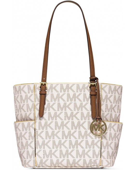 Kabelka Michael Kors Jet Set Specchio Signature Medium Tote (Vanilla)