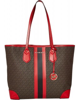 Kabelka Michael Kors Eva Large Tote Brown/Bright Red One Size