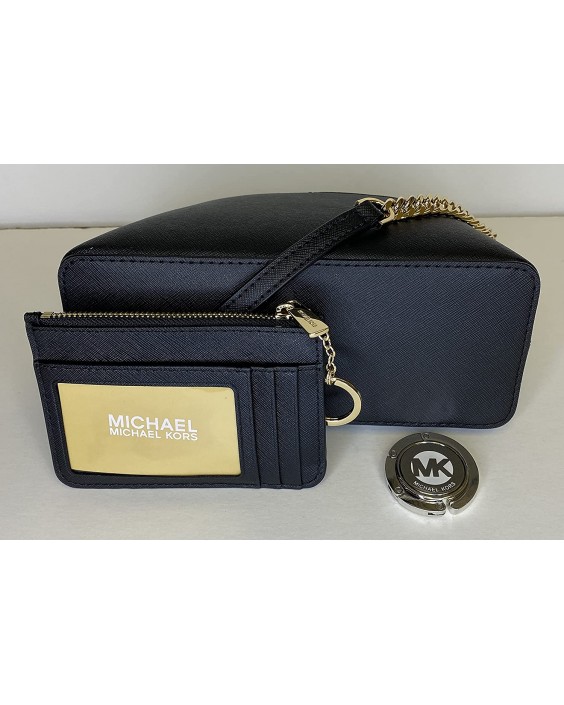 Kabelka Michael Kors Jet Set Travel MD Dome XCross Crossbody bundled with SM TZ Coinpouch and Michael Kors Purse Hook