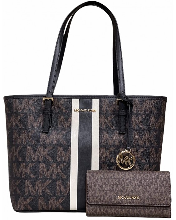 Michael Kors Jet Set Travel MD Carryall Tote bundled with Michael Kors Jet Set Travel Large Trifold