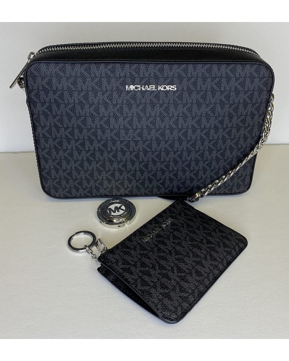 Michael Kors Jet Set Travel Large EW Crossbody bundled with SM TZ Coinpouch and Michael Kors Purse Hook