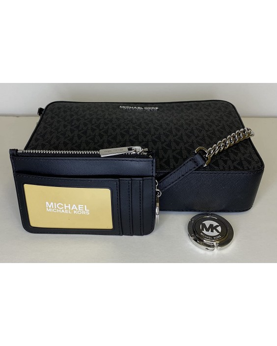 Michael Kors Jet Set Travel Large EW Crossbody bundled with SM TZ Coinpouch and Michael Kors Purse Hook