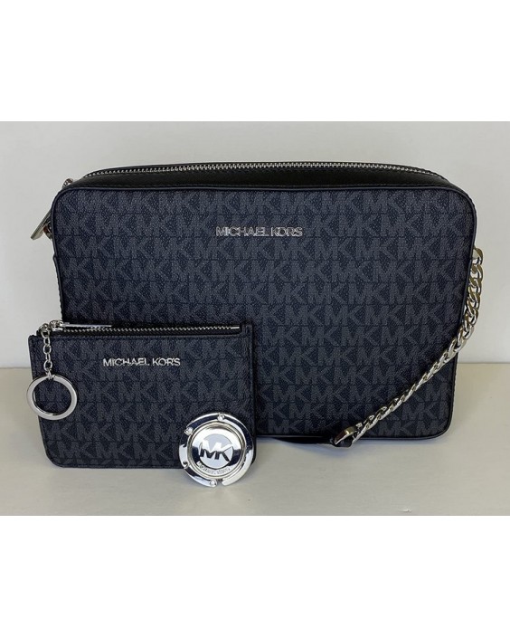 Michael Kors Jet Set Travel Large EW Crossbody bundled with SM TZ Coinpouch and Michael Kors Purse Hook