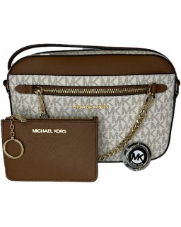 Michael Kors Jet Set Large Chain Crossbody bundled with with SM TZ Coinpouch and Michael Kors Purse Hook