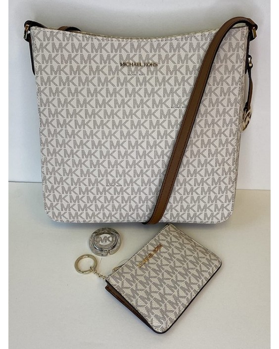 Kabelka Michael Kors Jet Set Travel Large Messenger Crossbody bundled with SM TZ Coinpouch and Michael Kors Purse Hook