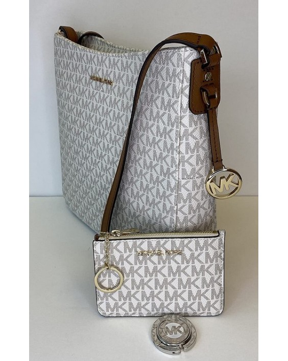 Kabelka Michael Kors Jet Set Travel Large Messenger Crossbody bundled with SM TZ Coinpouch and Michael Kors Purse Hook