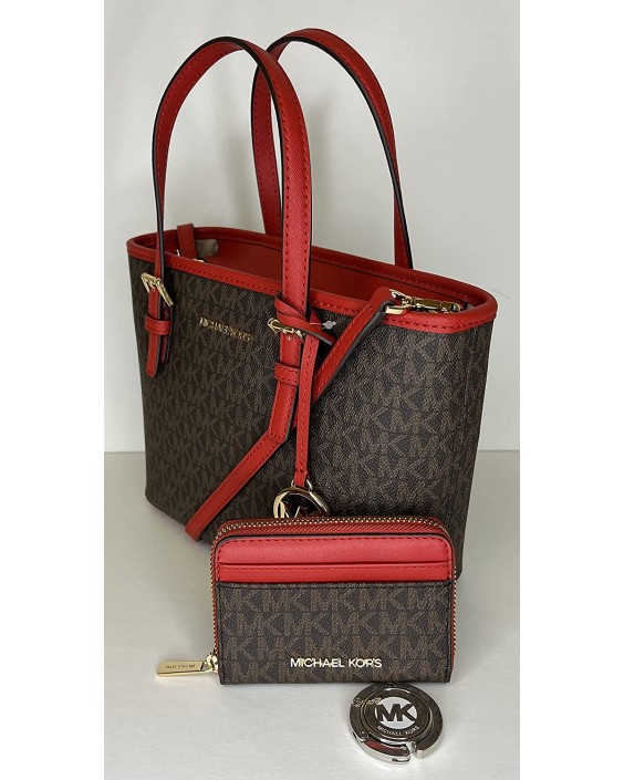 Kabelka Michael Kors Jet Set Travel XS Carryall Convertible Top Zip Tote bundled with MD ZA Card Case and Purse Hook