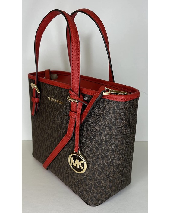 Kabelka Michael Kors Jet Set Travel XS Carryall Convertible Top Zip Tote bundled with MD ZA Card Case and Purse Hook