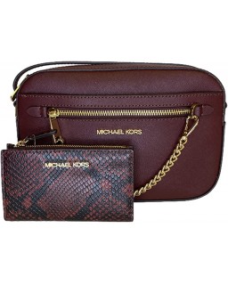 Michael Kors Jet Set Large Crossbody bundled with Jet Set Travel SM Zip Card Case