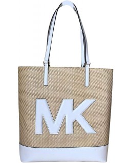 Kabelka Michael Kors Straw Python Capsule Kelli Large Dbl NS Tote Optic White