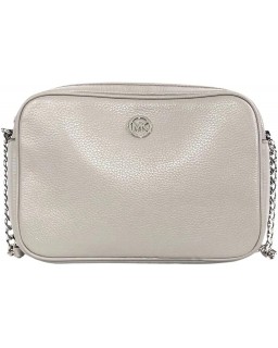 Kabelka Michael Kors Lg EW Fulton Crossbody Kožená Purse in Pearl Grey