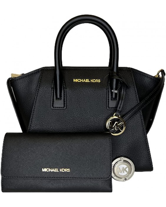 Michael Kors Avril Small Logo Top-Zip Satchel bundled with Trifold and Michael Kors Purse Hook