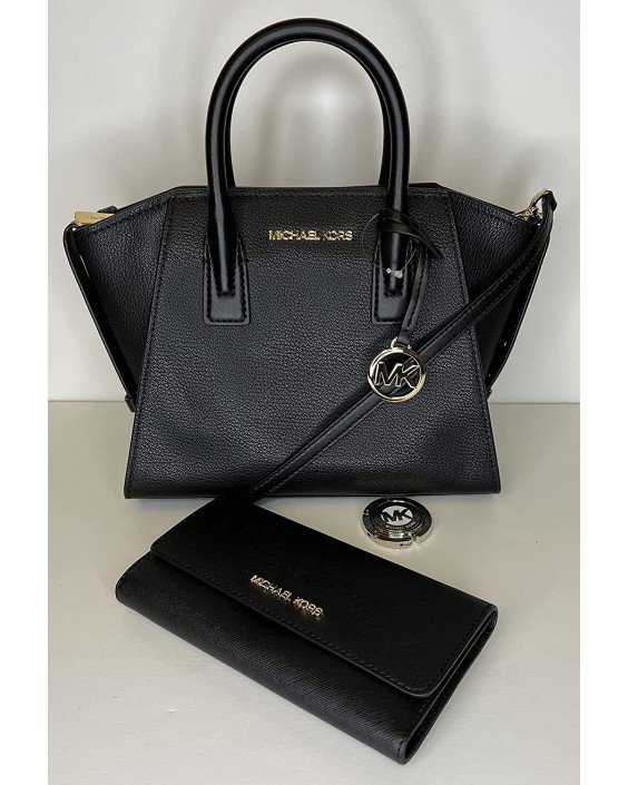 Michael Kors Avril Small Logo Top-Zip Satchel bundled with Trifold and Michael Kors Purse Hook