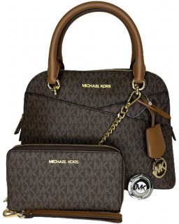 Michael Kors Jet Set Travel MD Dome Xcross Satchel bundled with Large Phone and Michael Kors Purse Hook